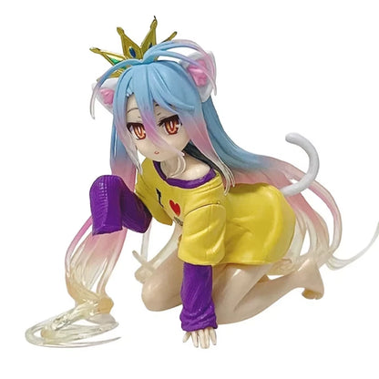 Shiro Nekomimi Pajamas No Game No Life Anime Figure Model Statue PVC 4" [Box]