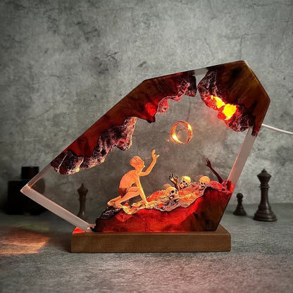 Gollum The One Ring The Lord of the Rings Desktop Night Light Resin 6 x 4 "
