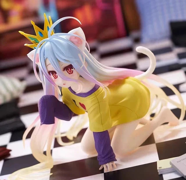 Shiro Nekomimi No Game No Life Anime Kawaii Desktop Figurine PVC 3.9" [Boxed]