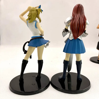 Natsu, Gray, Lucy, Erza Fairy Tail Anime Figure Model Statue PVC 6" [Boxed]