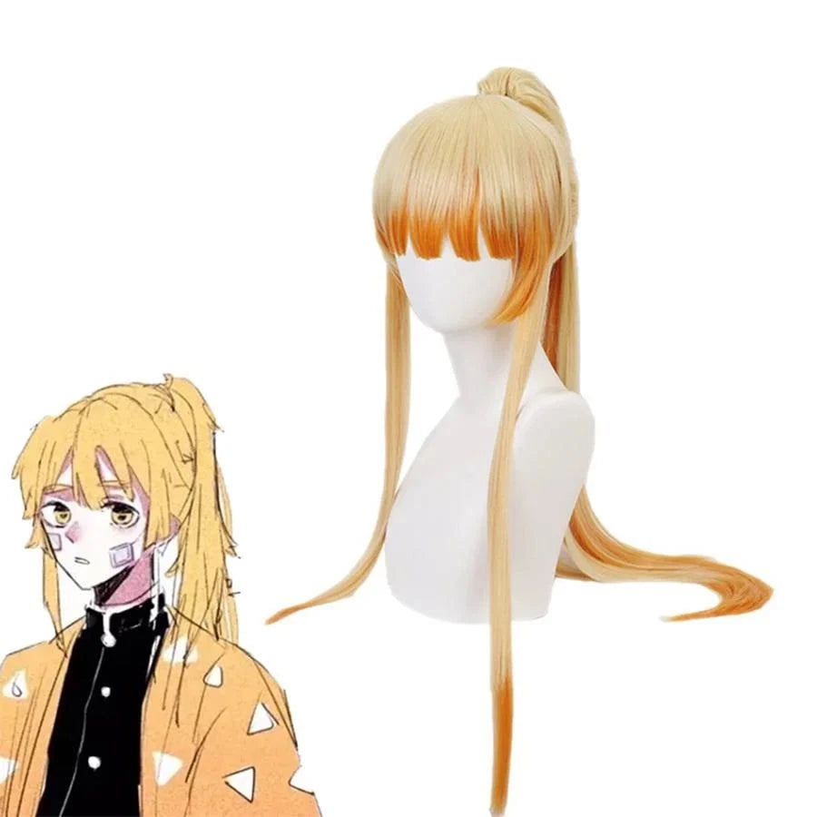 Zenitsu Agatsuma Long Hair Wig Demon Slayer Cosplay 37"  Heat Resistant - Synthetic
