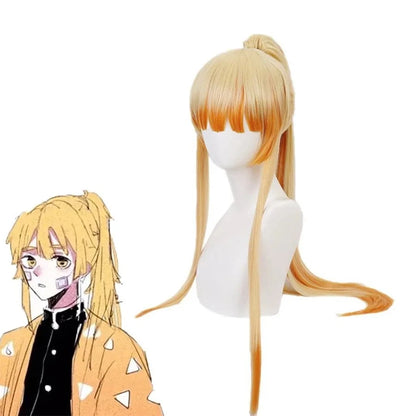 Zenitsu Agatsuma Long Hair Wig Demon Slayer Cosplay 37"  Heat Resistant - Synthetic