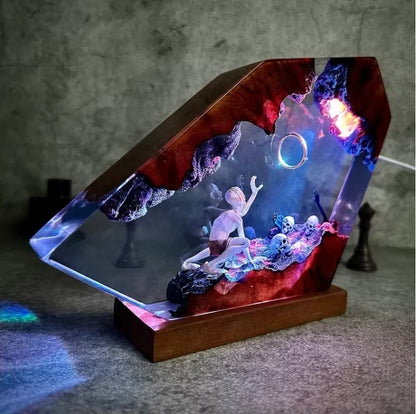 Gollum The One Ring The Lord of the Rings Desktop Night Light Resin 6 x 4"
