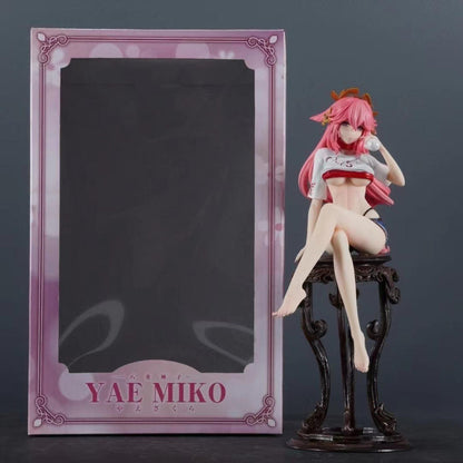 Yae Miko Summer Style Ver. Genshin Impact Anime Figure Model Statue PVC 9" [Adult Collectible]