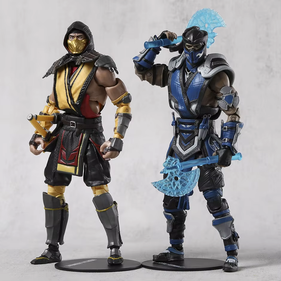 Scorpion and Sub-Zero Mortal Kombat Collectible Action Figure Models PVC 7" [Boxed]